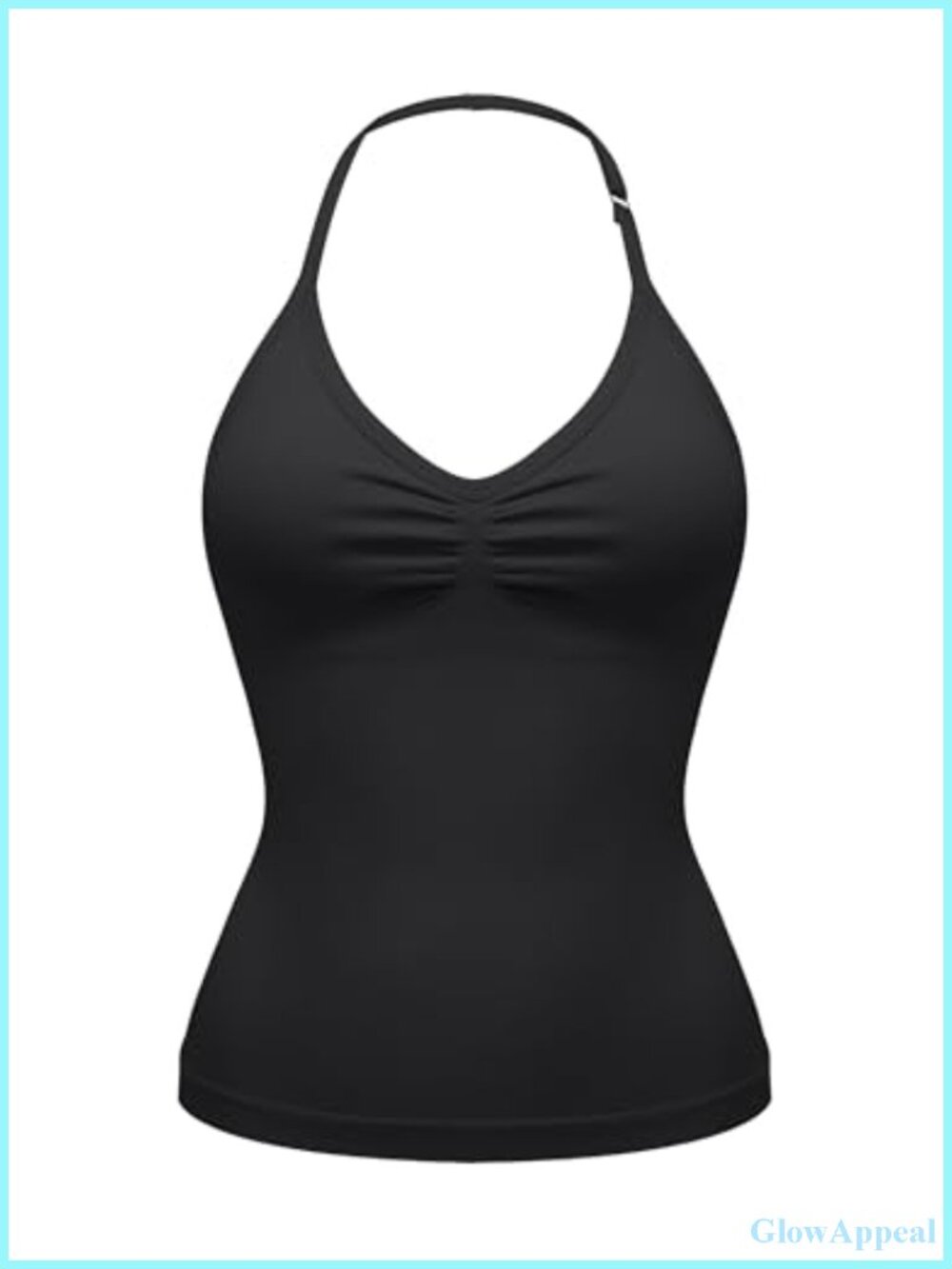 Halter Workout Tank Top V Neck Backless Padded Seamless Stretchy
